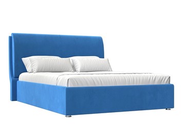 Двуспальная кровать с механизмом Принцесса 160, Голубой (Велюр) в Элисте