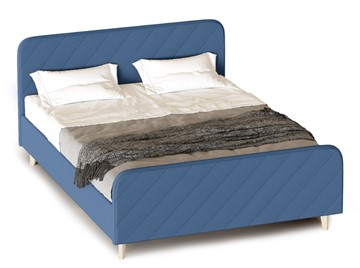 Кровать односпальная Мелоди 900 (с основанием) Альба синий в Элисте