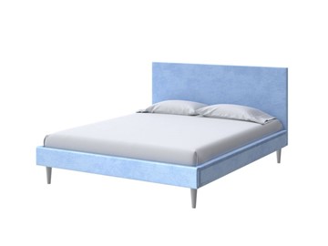 Полутороспальная кровать Claro 140х200, Велюр (Teddy Небесно-голубой) в Элисте