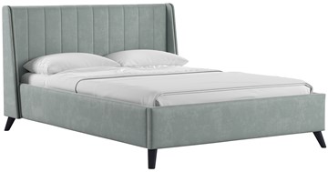 Полутороспальная кровать Мелисса 140, арт. Тори 61 велюр (серебристый серый) + кроватное дно в Элисте
