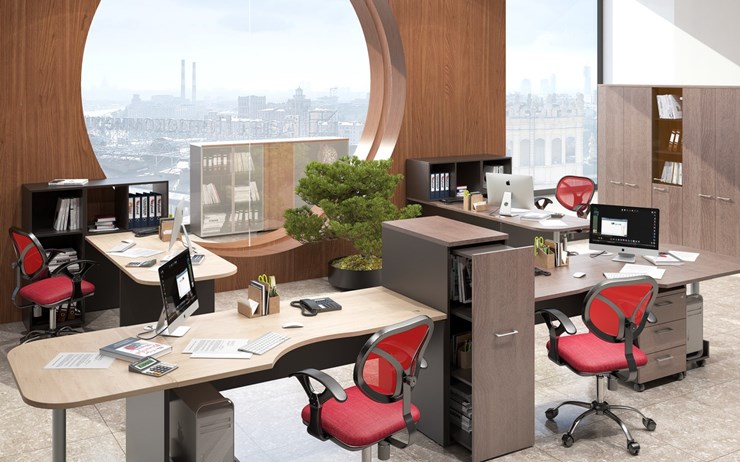 Комплект офисной мебели Xten, для двух сотрудников с тумбой в Элисте - изображение 5