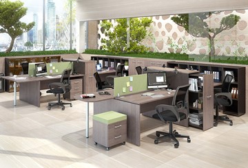 Набор мебели в офис Xten с большим шкафом для документов для 2 сотрудников в Элисте - предосмотр 1