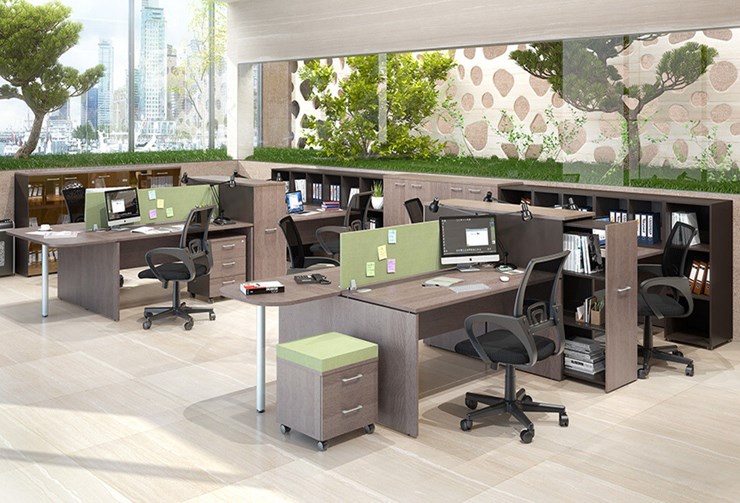 Комплект офисной мебели Xten, для двух сотрудников с тумбой в Элисте - изображение 1