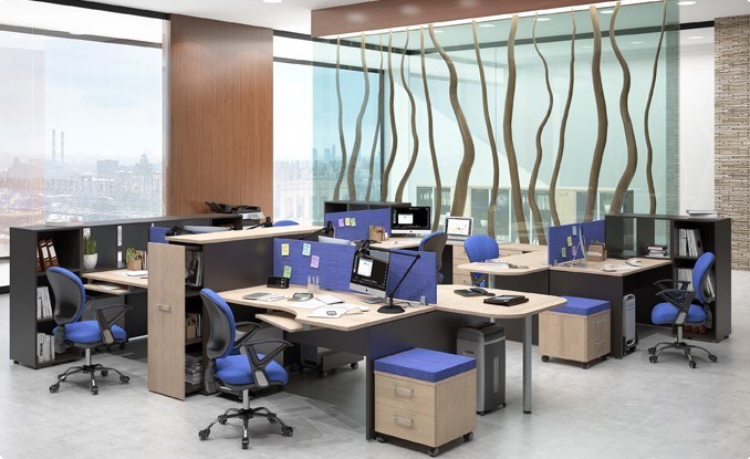 Комплект офисной мебели Xten, для двух сотрудников с тумбой в Элисте - изображение 6