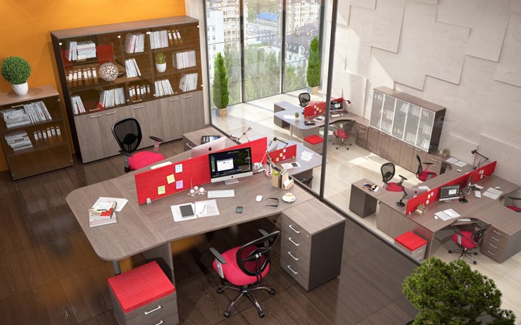 Комплект офисной мебели Xten, для двух сотрудников с тумбой в Элисте - изображение 3