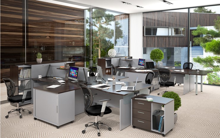 Офисная мебель OFFIX-NEW для двух сотрудников и руководителя в Элисте - изображение 1