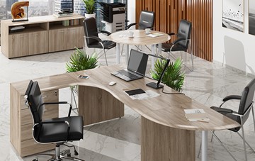 Офисный комплект мебели Wave 2, рабочий стол и конференц-стол в Элисте