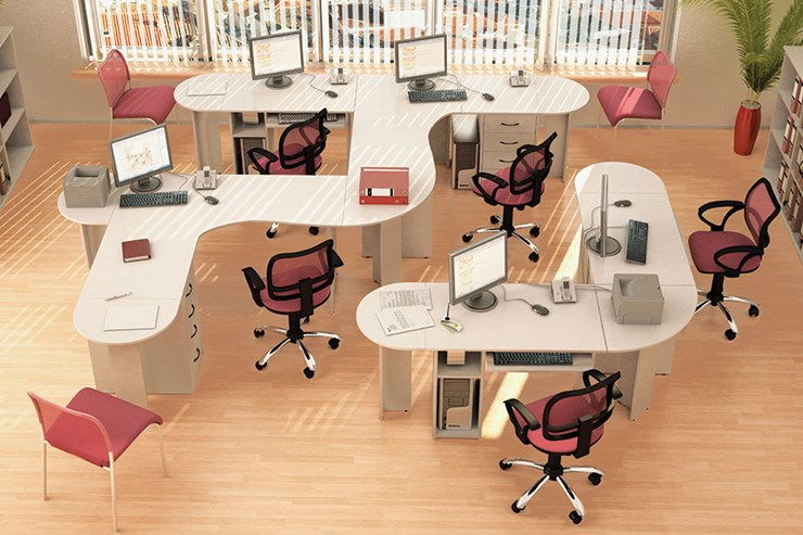 Офисный набор мебели Классик для 5 сотрудников в Элисте - изображение
