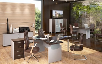 Офисная мебель OFFIX-NEW для двух сотрудников и руководителя в Элисте