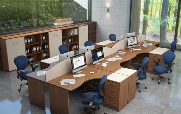 Комплект офисной мебели IMAGO - рабочее место, шкафы для документов в Элисте - изображение