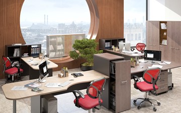 Комплект офисной мебели Xten, для двух сотрудников с тумбой в Элисте