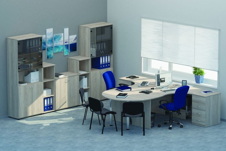 Мебель для персонала Twin для 2 сотрудников с совмещенными столами в Элисте - изображение