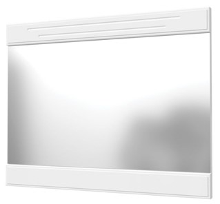 Зеркало настенное Олимп с декоративными планками (белый) в Элисте