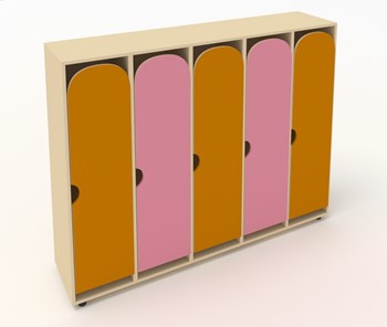 Шкаф детский распашной ШГ5У Беж+Оранжевый+Розовый в Элисте