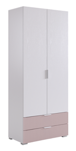 Двухдверный шкаф Зефир 108.01 (белое дерево/пудра розовая (эмаль)) в Элисте