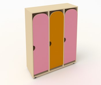 Шкаф детский ШГ3 Беж+Розовый+Оранжевый в Элисте