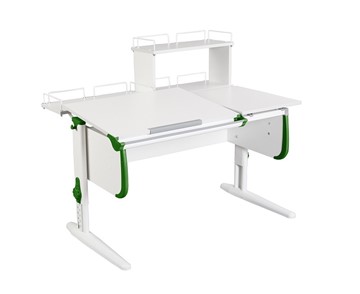 Детский стол-трансформер 1/75-40 (СУТ.25) + Polka_z 1/600 + Polka_zz 1/600 белый/белый/Зеленый в Элисте