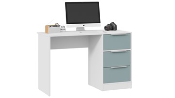 Письменный стол ТриЯ Марли Тип 1 (Белый/Серо-голубой) в Элисте
