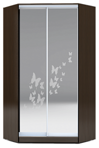 Шкаф 2200х1103, ХИТ У-22-4-66-05, бабочки, 2 зеркала, венге аруба в Элисте