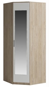 Распашной шкаф угловой Genesis Светлана, с зеркалом, белый/дуб сонома в Элисте