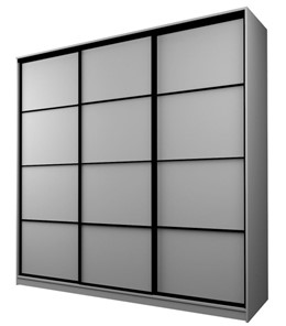 Шкаф 3-х створчатый MAX МШ-27-6-27-111, Профиль Черный/Цвет Серый в Элисте