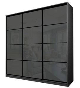 Шкаф 3-х дверный MAX МШ-25-6-24/2-222, Профиль Черный/Цвет Серый/Oraclal темно-серый в Элисте