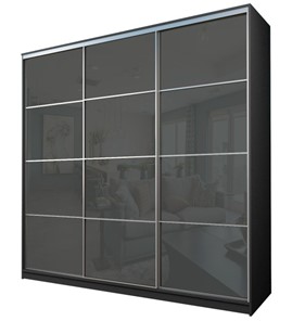 Шкаф 3-х створчатый MAX МШ-25-6-24/2-222, Профиль Серебро/Цвет Серый/Oraclal темно-серый в Элисте