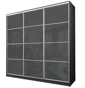 Шкаф 3-х створчатый MAX МШ-25-6-27/2-222, Профиль Белый/Цвет Серый/Oraclal темно-серый в Элисте