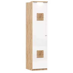Шкаф одностворчатый с декор. накладками Фиджи 659.225, белый в Элисте