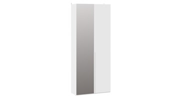 Шкаф с 1 глухой и 1 зеркальной дверями Порто (366) СМ-393.07.225 (Белый жемчуг/Белый софт) в Элисте