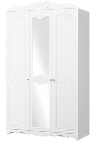 Шкаф трехдверный в спальню Лотос ШР-3 (Белый) 1 зеркало в Элисте