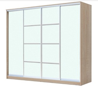 Шкаф 4-х дверный ХИТ 22-24/2-8888, с матовым стеклом, разделительные планки х2, Дуб сонома в Элисте
