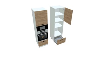 Кухонный шкаф-пенал Sanvut П7 3, Дуб крафт/Белый в Элисте