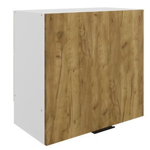 Кухонный навесной шкаф Стоун L600 Н566 (1 дв. гл.) (белый/акация светлая) в Элисте