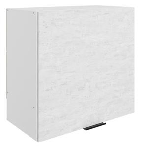 Шкаф навесной Стоун L600 Н566 (1 дв. гл.) (белый/белая скала) в Элисте