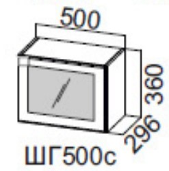 Шкаф настенный Прованс 500 (горизонтальный со стеклом) ШГ500с/360, фисташковый в Элисте