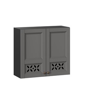 Навесной кухонный шкаф Амели-3 800 ЛД 299.360.000.035, Черный/Оникс серый в Элисте