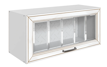 Кухонный шкаф Атланта L800 Н360 (1 дв. рам.) эмаль (белый/белый глянец патина золото) в Элисте