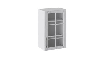 Кухонный шкаф Прованс (Белый глянец/Санторини светлый) со стеклом В_72-45_1ДРс в Элисте