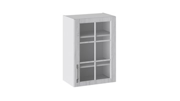 Кухонный шкаф Прованс (Белый глянец/Санторини светлый) со стеклом В_72-50_1ДРс в Элисте