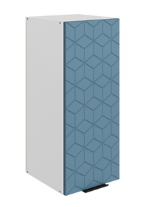 Кухонный шкаф Стоун L300 Н720 (1 дв. гл.) с фрезеровкой (белый/изумруд софттач) в Элисте