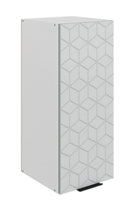 Кухонный навесной шкаф Стоун L300 Н720 (1 дв. гл.) с фрезеровкой (белый/лайт грей софттач) в Элисте
