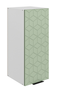 Шкаф на кухню Стоун L300 Н720 (1 дв. гл.) с фрезеровкой (белый/полынь софттач) в Элисте