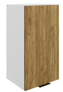 Кухонный навесной шкаф Стоун L400 Н720 (1 дв. гл.) (белый/акация светлая) в Элисте