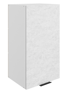 Настенный шкаф Стоун L400 Н720 (1 дв. гл.) (белый/белая скала) в Элисте