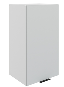 Шкаф на кухню Стоун L400 Н720 (1 дв. гл.) (белый/лайт грей софттач) в Элисте