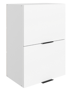Кухонный навесной шкаф Стоун L500 Н720 (2 дв. гл.гориз.) (белый/джелато софттач) в Элисте