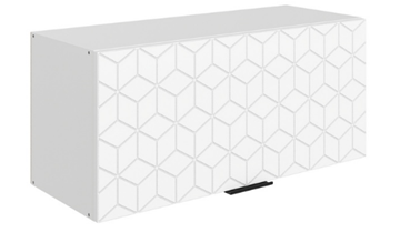 Кухонный шкаф Стоун L800 Н360 (1 дв. гл.) с фрезировкой (белый/джелато софттач) в Элисте