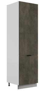 Шкаф-пенал Стоун 2 L600 (2 дв.гл.) (белый/камень темно-серый) в Элисте