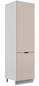 Шкаф-пенал Стоун L600 под холодильник (2 дв.гл.) (белый/грей софттач) в Элисте